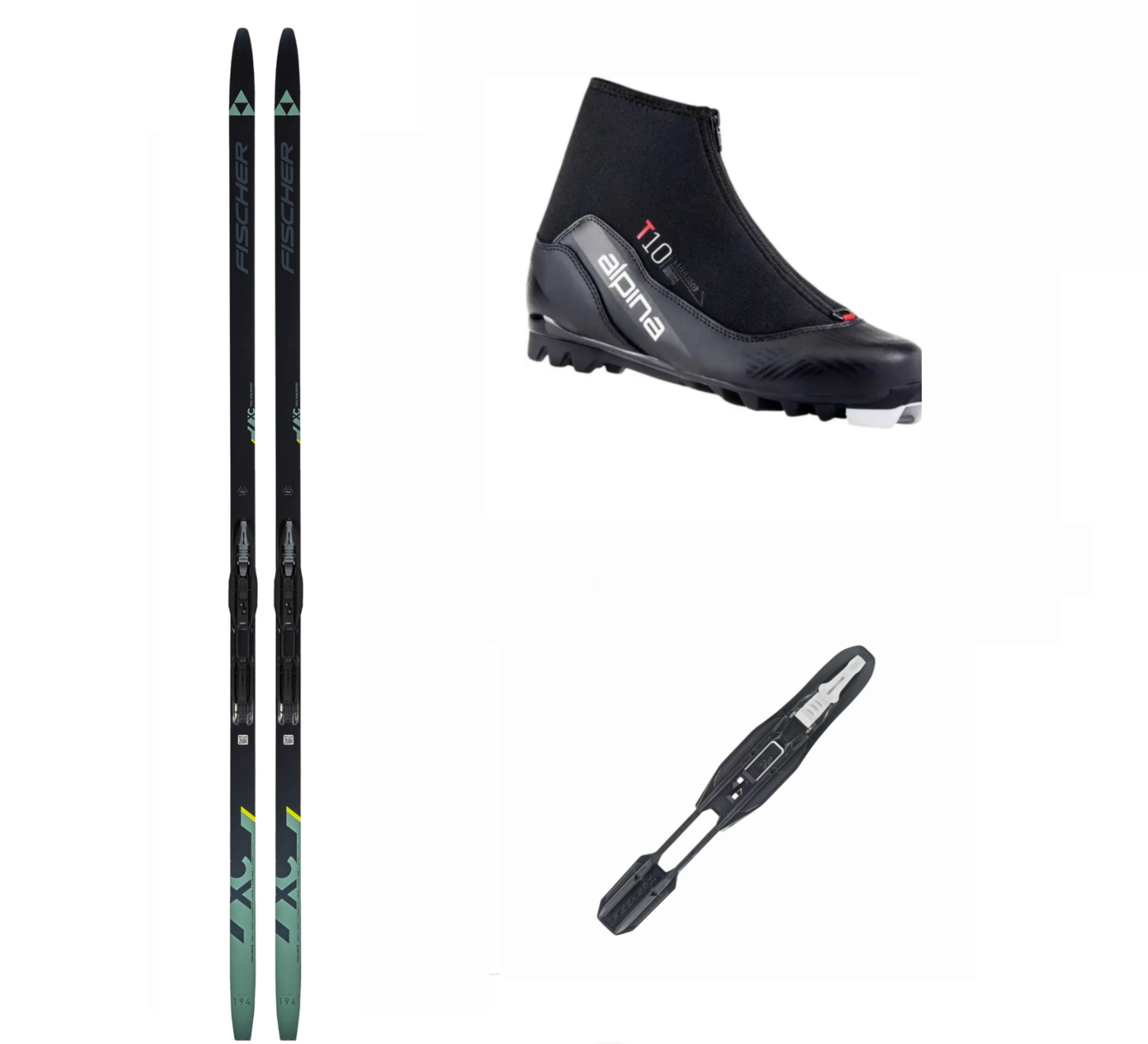 Fischer Twin Active Skin-lengdepakke med binding og støvler