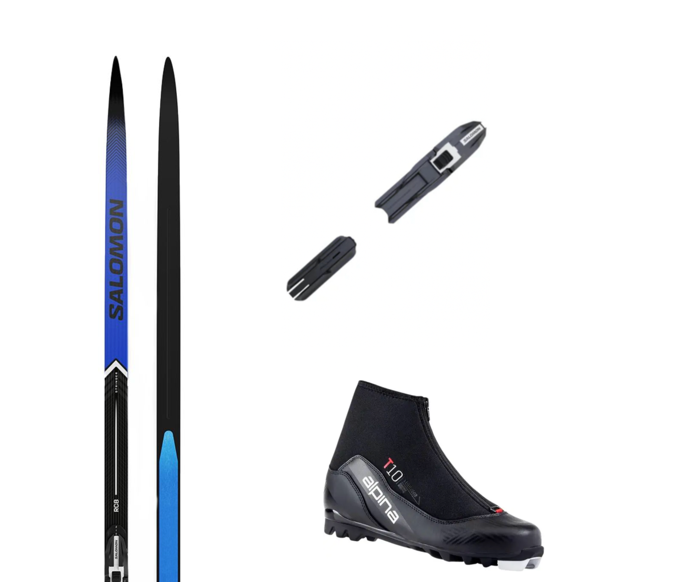 Salomon RC8 ESKIN langrennspakke med bindinger og skistøvler