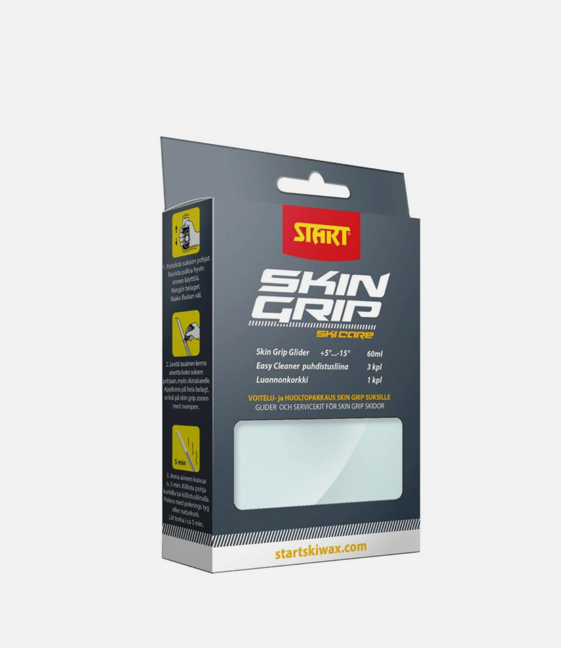 Skigo Skin Grip Ski Care skidvalla in a tube, showing the label and applicator tip against a neutral background.